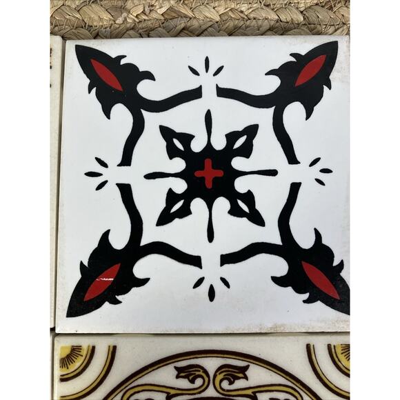 VTG Mexican tile in yellow and brown And Red And‎ Black - Picture 3 of 9